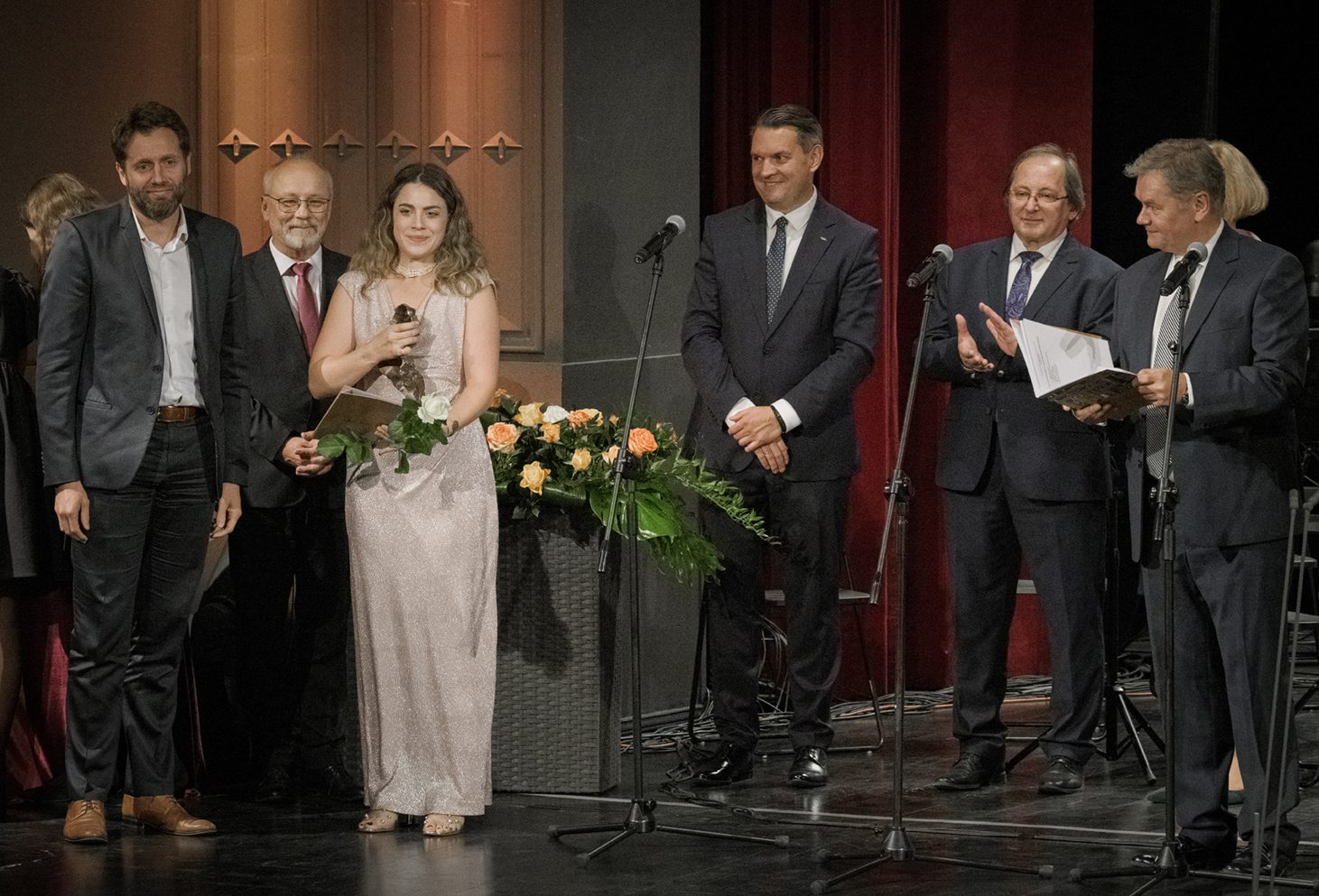 Receiving the prize